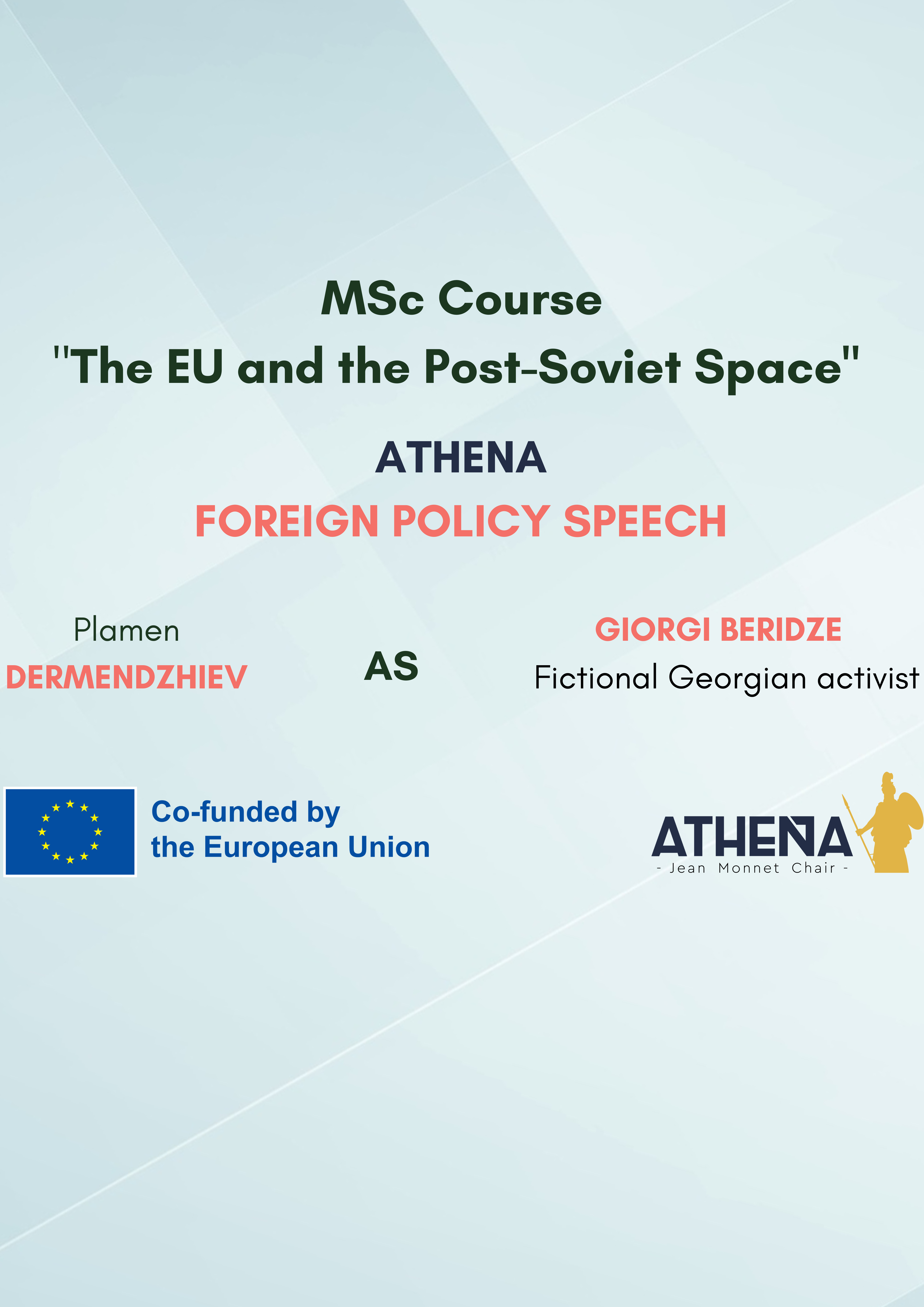 FOREIGN POLICY SPEECH Nº12: PLAMEN DERMENDZHIEV