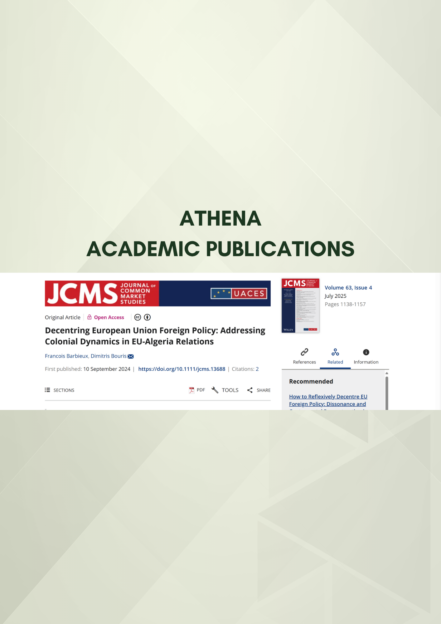 Decentring European Union foreign policy: Addressing colonial dynamics in EU-Algeria relations
