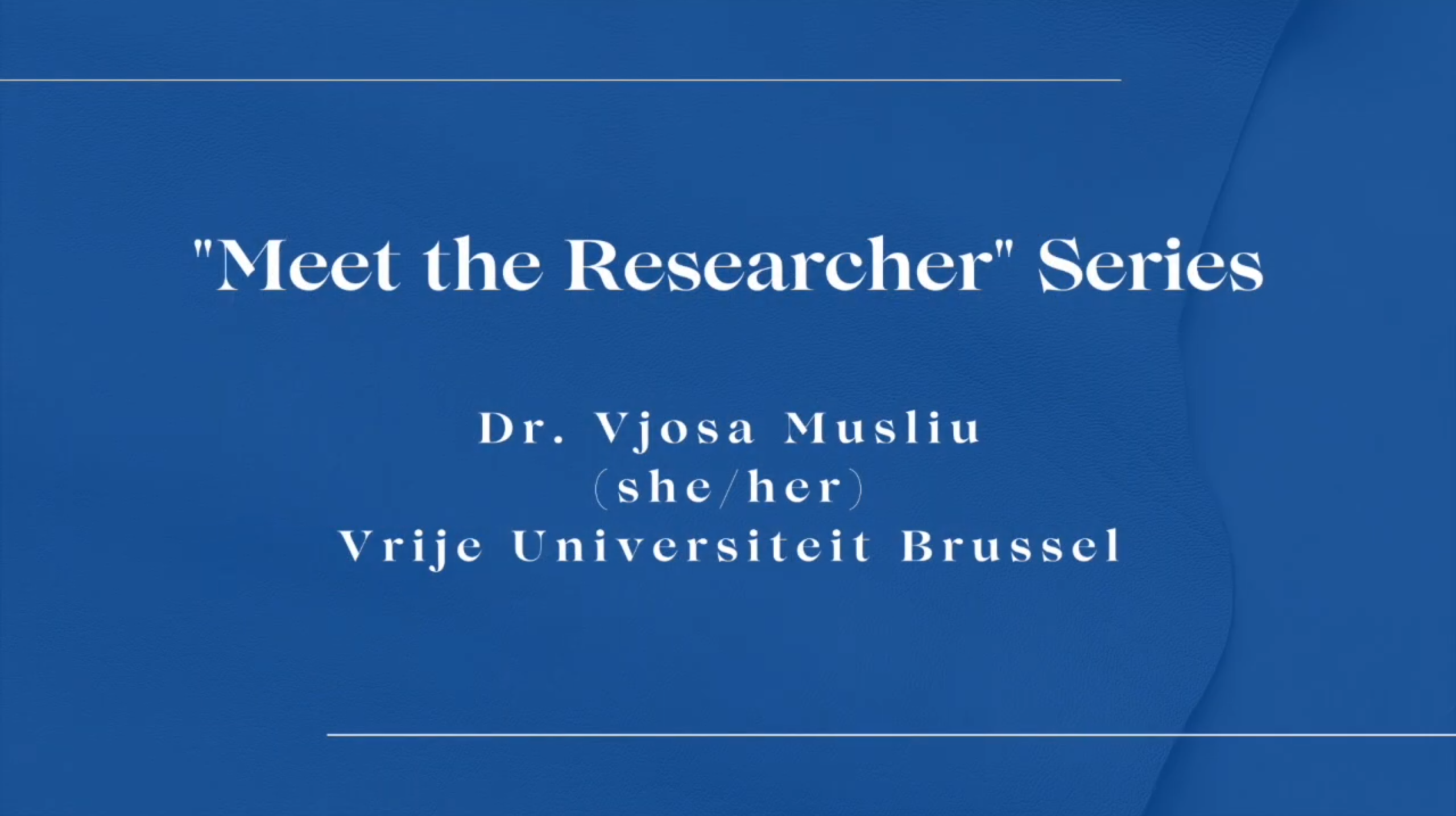 ATHENA Meet the Researcher Series: Dr. Vjosa Musliu