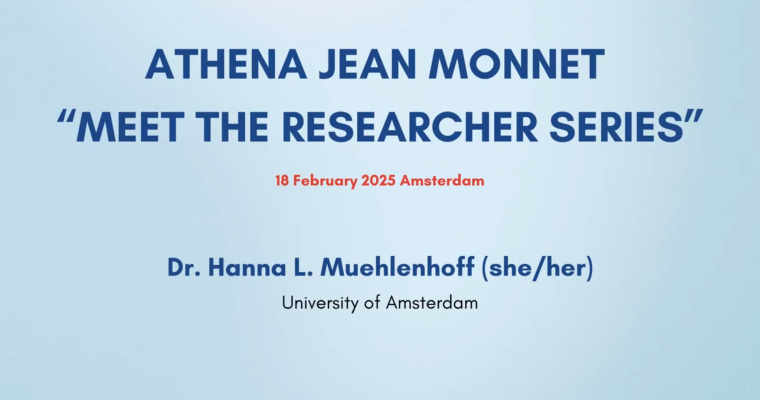 ATHENA Meet the Researcher Series: Dr. Hanna L. Muehlenhoff